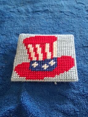 Patriotic Uncle Sam Hat Magnet - Red, White & Blue